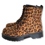 Southern Fried Chicks NWOT Southern Fried Chics Leopard/Cheetah Print Lace Up Combat Ankle Bootie 7 Photo 3