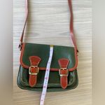 Vera Pelle  Green and Brown Leather Crossbody Bag Photo 3
