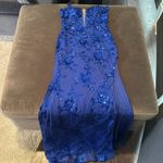 Women’s Blue Sparkly Mermaid Fit Prom Party Dress Criss Cross Straps Size 6 NWOT Photo 9