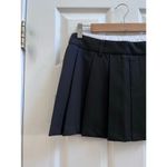 Sans Souci  New Black Exposed White Boxer Waistband Front Pleat Mini Skirt Medium Photo 6