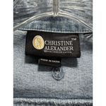 Christine Alexander Bling/Swarovski Jeans Vest Jacket Size Large Button Up Light Blue Photo 4