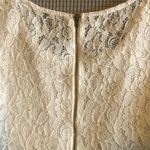Amber Blue  white lace dress in size L gold zipper in back. New Photo 3