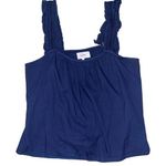 Xirena navy blue crochet ruffle sleeve tank top women’s size large Photo 0