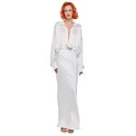 Norma Kamali Bias Obie Skirt in Snow White Small New Womens Satin Long Maxi Photo 13