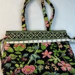 Vera Bradley  Black Tote with Pink and Green Floral Pattern Photo 8