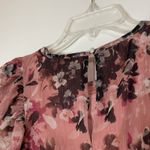Rachel Parcell  pink Floral Print Ruffle Chiffon Blouson belted Dress Size US 4 Photo 4
