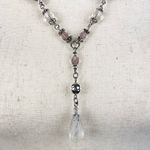 Vintage Napier Y Drop Beaded Strand Necklace Silver Tone Y2K 2000s Fairycore Photo 3