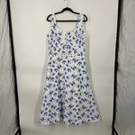 TIMELESS LONDON Elode Blue and White Midi Dress Size 12 Photo 3