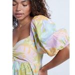 Billabong  Be Mini Mini Dress FEMININE BABYDOLL Puff Sleeve Small S  VACATION Photo 2