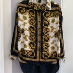 Black & Gold Baroque Print Shirt Photo 2