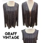 Graff Black and White Vintage Open Cardigan with Matching Camisol Blouse Size X Photo 1