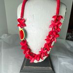 Artisan Vibrant tropical necklace watermelon tiki vacation tagua nuts Photo 1