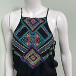 Nanette Lepore  Carmenita Embroidered Romper Black size medium Photo 4