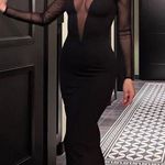ZARA Black Sexy Bodycon Mesh Maxi Dress Photo 1