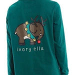 Ivory Ella NWOT  green reindeer long sleeve T-shirt, size small Photo 0