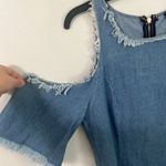 Cold shoulder frayed denim jean dress black label C EST Photo 2