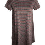 Joe Fresh  Herringbone A Line T Shirt Dress XS Grey Knit Short Sleeve Round Neck Photo 0