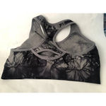 None Black Gray Tie Die Racerback Sports Bra L Photo 1