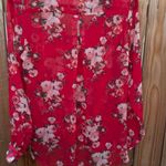 Kut From The Kloth Beautiful  Red Floral Blouse Size Large Photo 3
