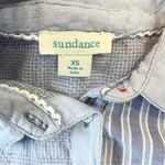 Sundance  Top Size XS Blue Patchwork Stripe Long Sleeve Button Down High Low Hem Photo 7