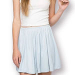 Brandy Melville  Light Blue Faux Suede Mini Skirt Photo 3