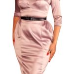 Deadly Dames Micheline Pin Up Wiggle Elegant Satin Dress NWTs Vixen Pink Photo 0