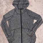 Athleta  Women's Sweatshirt Hoodie  Gray Full Zip Thumb Hole‎ Size Small Photo 0