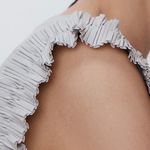 ZARA NWT Light Grey Contrast Top Size Small Photo 6