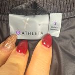 Athleta  Goose Down Puffer Vest Fleece Trim Black Full Zip Womens Size Small Photo 4