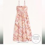 Abercrombie & Fitch Floral Print Poplin Midi Dress Small Casual Coastal Vacation Photo 1