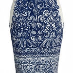 J.Crew No. 2 Pencil Skirt Blue White Baroque Print Lined Cotton Blend Women's 00 Size 00P Photo 0