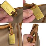 Dooney & Bourke VTG Canvas & Leather Hobo Large Crossbody Bag Tan Brown Photo 8