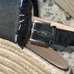 barney's new york Womens Fringe Denim Wedge Espadrille Sandals Black Size 37 Photo 7