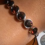 Burgundy Color Swarovski Crystal Platinum Bond Corded Bracelet Photo 1