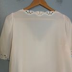 Sézane Sezane Francia Silk Embroidered Blouse Ecru Cream Size Small Preppy Classic Photo 8