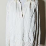 Abercrombie & Fitch Abercrombie Ivory Heavy Knit V-Neck Sweater Photo 0