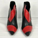 Vic Matie Ankle Boots Sz 39 Soft Leather Black & Red Pointed Toe Booties Photo 1