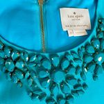 Kate Spade  Teal Vanessa Dress with Embellished Necklace Collar Neckline Like New Photo 4