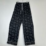 Hello Mello Sleepwear Black Pajama Pants with White Heart Design Size XL Photo 1