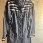 prAna Grey Coat with Striped Collar, stripe details at collar and cuffs, longer Photo 13