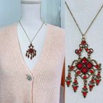 Hot Topic Elegant Red Chandler dangle Pendant Necklace Photo 1