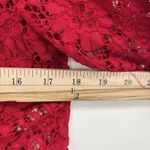 J. Crew MockNeck Top Blouse Floral Lace Red Button Ribbon Holiday Party Whimsy 4 Photo 13