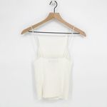 NEW Musier Drew Tank Top with Pearl Straps Ribbed Knit White Women's 38 US 6 Photo 4