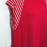 USA Red Striped Sleeve Raglan Tee Shirt Top Womens Medium 4th of July Photo 0