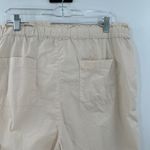 Lou & grey  Tan Cotton Elastic Drawstring Waist Pocket Cropped Pants Size Large Photo 7