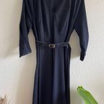 Gibson Latimer Navy Blue Belted Midi Dress Small.  NWOT Photo 5