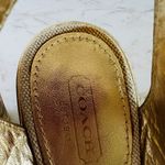 Coach  Ellette Gold Beige Cork Wedge Heel Sandals - US 8.5 Photo 3