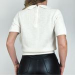 Vintage 80’s Contrast Cardigan + Knit Collared Top Set | Size M White Size M Photo 7