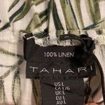 Tahari  100%linen Leaf Print Wide-Leg Pants size L brand new inseam 24” waist 32” Photo 4