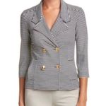 CAbi  #823 Striped Nautical Anchor Button Stretch Double Breasted Blazer Jacket S Photo 7